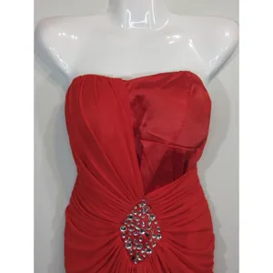 Qurio by Aggie Strapless‎ Cocktail Dress Red Crystal Embellished Womens Large thumbnail 2
