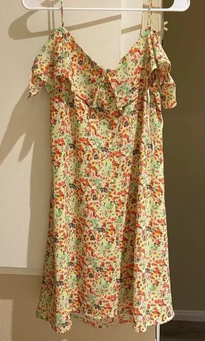 Zara Floral mini summer Dress with Off-Shoulder design,adjustable strap,size S thumbnail 1