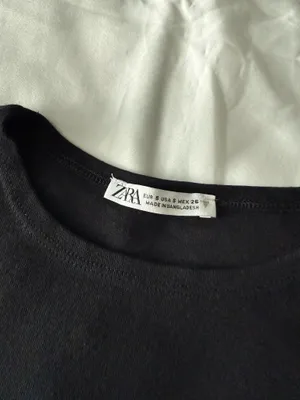 Black Cropped Short Sleeve Tee From Italy thumbnail 4