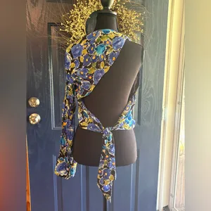 Zara Floral One-Shoulder Blouse - size M thumbnail 5