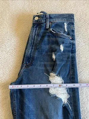 MOTHER "High Waisted Study Hover" Straight Jeans Peaches & Scream‎ Size 28 thumbnail 8