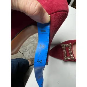Martina Wine Red Pumps Women's 7S Slim‎ Narrow Classic Leather Heels Vintage thumbnail 8