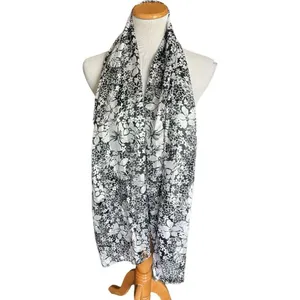 NWT Womens Rachelle Floral Print Summer Iridescent Sheen Scarf thumbnail 2
