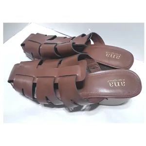 a.n.a Fernberg Brown Woven Fisherman Mules Studded Clog Block Heel Sandals 9M thumbnail 2