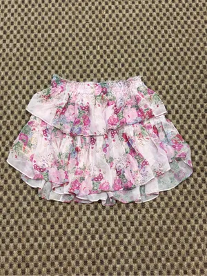 $295 LoveShackFancy Ruffle Mini Skirt in Shimmering Springs Size S thumbnail 2