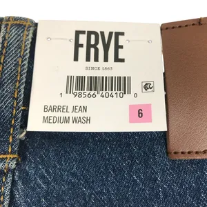 FRYE Medium Wash Barrel Jean Women 6 Blue Everyday Stylish Boho Travel City NWT thumbnail 9