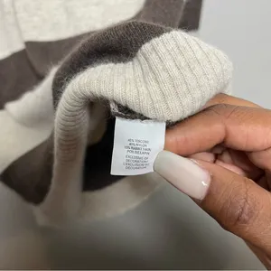 VTG Y2K‎ 2000s Abercrombie & Fitch Women Sweater Striped V-Neck Rabbit Hair thumbnail 4