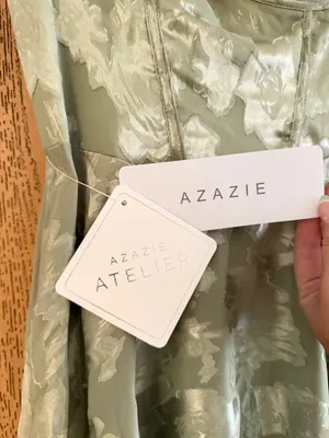 Azazie Floral Maxi Dress Sage thumbnail 5