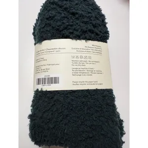 UnHide Softie Socks Forest Green Faux Fur Plush Cozy Lounging Crew Socks NEW‎ thumbnail 4
