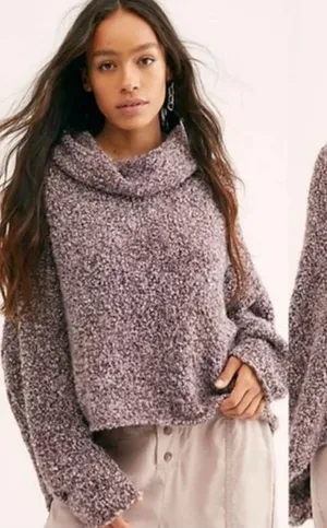Free People cowl neck sweater size L thumbnail 1