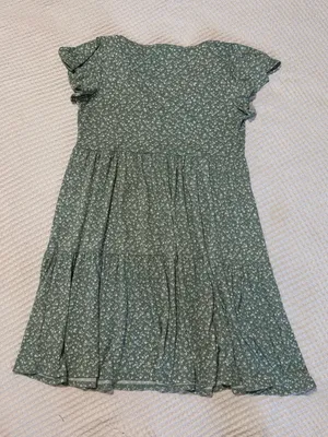 See You Monday Green Floral V-Neck Tiered Midi Dress thumbnail 4