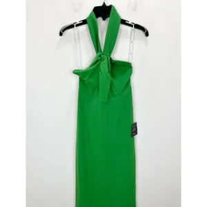 Lulus Mesmerizing Perfection Green Halter Neck Backless Maxi Dress Small NWT thumbnail 6