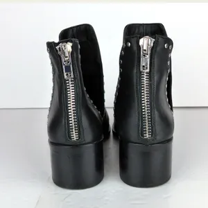 Steve Madden Conspire Ankle Boots Women 9M Black Leather Studded Cutout Rock thumbnail 7