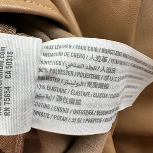 NWT Abercrombie & Fitch Vegan Leather High Rise Side Zip Skinny Pants Large Tan thumbnail 10