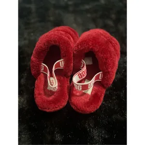 UGG‎ Fluff Yeah Red Slides Slingback Shoes Slippers Sandals Size 4 thumbnail 5