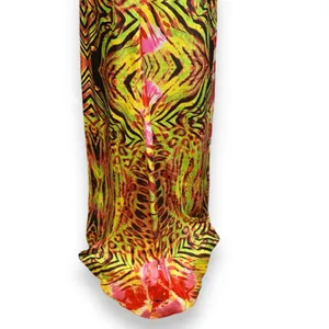 Y2K Zum Zum Niki Livas Neon Animal Print Sequin Halter Maxi‎ Dress XS Open Back thumbnail 9