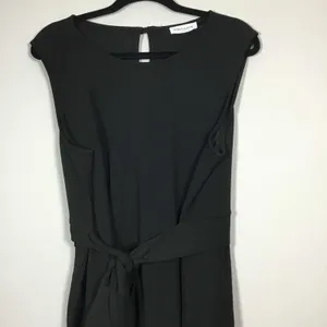 First Love Black Classic‎ Minimalist Asymmetrical Tied Waist Party Mini Dress 1X thumbnail 2