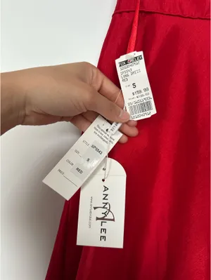 Anny Lee Red Prom Dress with Slit thumbnail 3