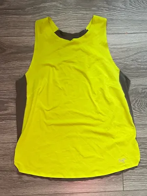 Arc’teryx Yellow Gray Gym Outdoor Workout Active Cycling Tank High Vis Running S thumbnail 1