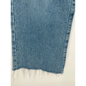 Good American Flare Jeans Women 10/30 Light Wash Distressed Raw Hem High Rise‎ thumbnail 6