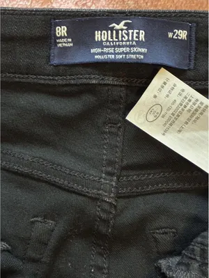 Hollister High Rise Super Skinny Distressed Black Jeans Size 29 thumbnail 2