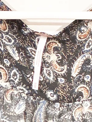 Free People Lolitta Paisley Top Blouse Peasant Floral Sheer Size Medium thumbnail 4