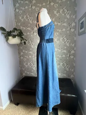 Denim corset maxi dress Blue Size L thumbnail 3