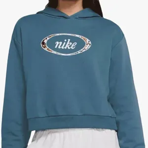 Nike Crop Hoodie Ash Green Floral Women’s Size 1X Athleisure Active Terry thumbnail 1