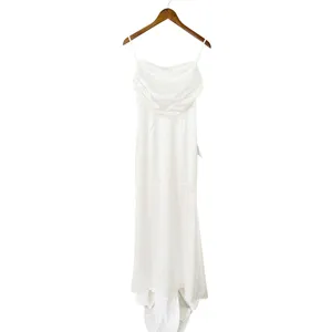 Lulus Lovely Endearment White Satin Sleeveless Backless Maxi Dress size S NWT thumbnail 3