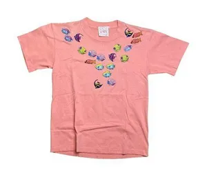 LEARSI Vintage Women's Size Small Single-Stitch Coral Tee w/Embroidered‎ Fish thumbnail 1
