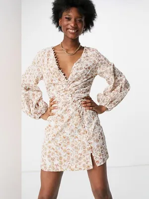 Bardot Broderie Dress 4/XS Tan Paisley thumbnail 12