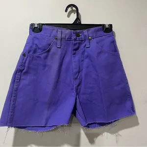 Vintage Wrangler tempered leg purple Shorts Altered Distressed NEW USA cotton XS thumbnail 2
