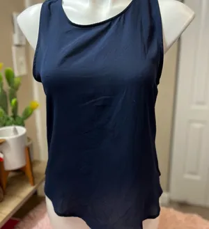 Navy blue blouse thumbnail 1