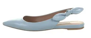 Tabitha Simmons Blue Slingback Bow Flats Sz. 36 (US 5.5) thumbnail 1