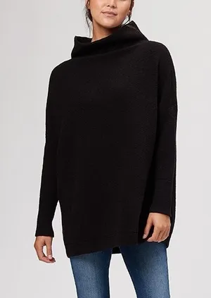 Free People Ottoman Slouchy Sweater Pullover Size M Black Oversized Lagen Fall thumbnail 2