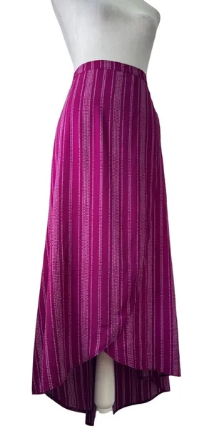 NWT Maurices Dark Pink High Low Maxi Skirt thumbnail 1