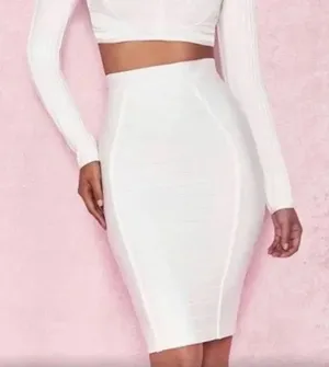 NWT House of CB Bandage Sorcha White‎ Pencil Skirt thumbnail 1