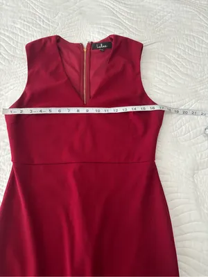 Lulu's Wine-Red V-Neck Midi Dress with Flounce Hem thumbnail 6