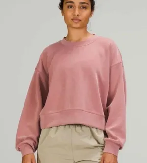 Lululemon Perfectly Oversized Cropped Crew *Softstreme size large thumbnail 1