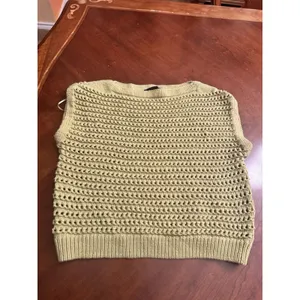 Broadway Crochet Tank Top - Women's Medium, Sage Cotton Blend thumbnail 3