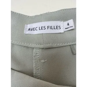 Avec Les Filles Pale Sage Green Wide Leg Trousers High Rise Pants Size 4 thumbnail 5
