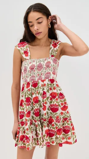 SAYLOR Yordana‎ Floral Smocked Mini Dress Large NEW NWT thumbnail 1