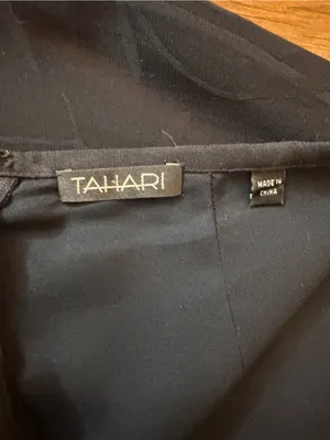 TAHARI black asymmetrical tulip hem skirt, size 8 thumbnail 10