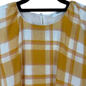 NWT Mango Checked 3/4 Sleeve Cotton‎ Mini Dress Size 6 Feminine Academia Preppy thumbnail 7