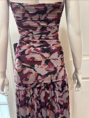 Nicholas Micaela Halter Neck Purple Floral Gown size XSMALL A1 thumbnail 12