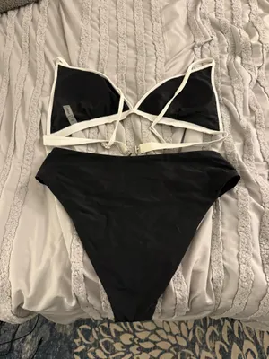 Amazon Black and White Block Bikini Set thumbnail 2
