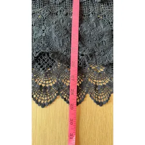 Free People Y2k Lace Macrame Crochet Black Festival Top size XS thumbnail 4