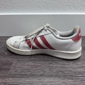 Adidas White Sneakers w/Pink Stripes thumbnail 5