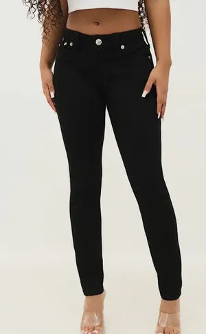 True Religion Jennie Super Skinny Curvy Mid-Rise Crystal thumbnail 1