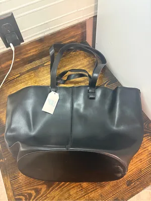 Time and tru black shoulder handbag/tote bag thumbnail 2